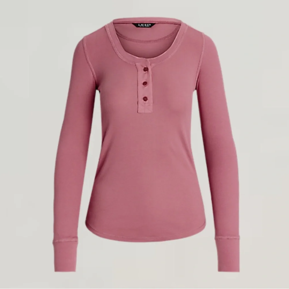 Lauren Ralph Lauren Henley Cotton Long Sleeve Size Medium - Picture 3 of 12